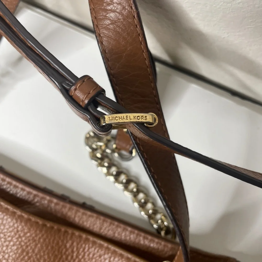 Michael Kors Brown Pebbled Leather Shoulder Bag‎